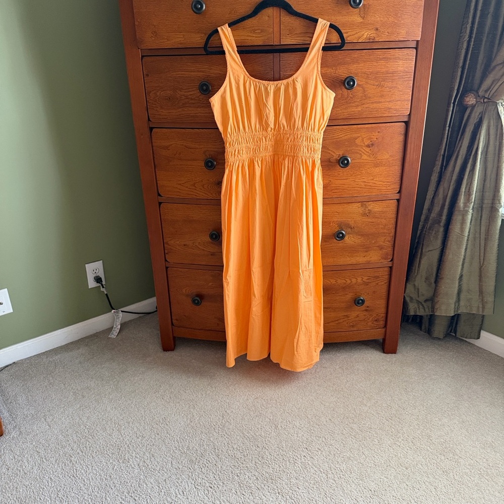 LOFT Vibrant Orange Maxi Dress